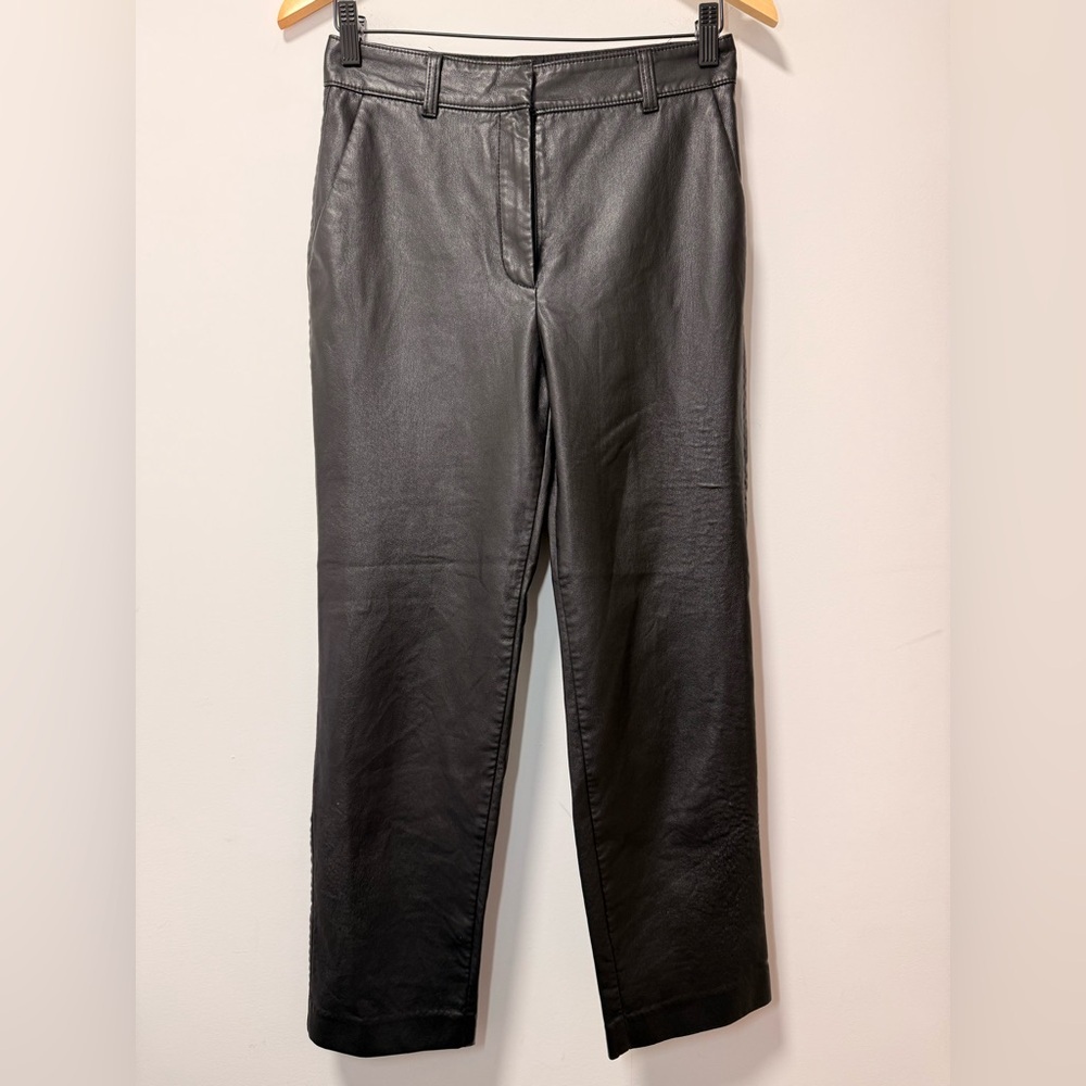 Aritzia Babaton Black Faux Leather Trousers size 6 - Picture 2 of 10